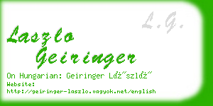 laszlo geiringer business card